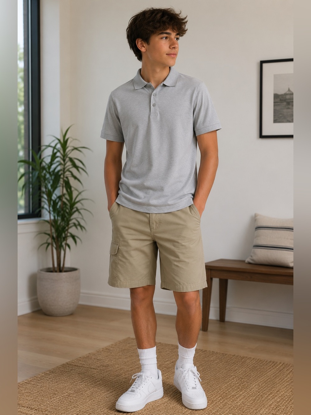 CLASSROOM Uniforms Youth XL 18-20 Gray Short Sleeve Polo 3 Button Collar